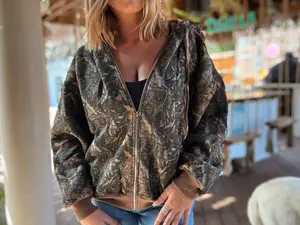 Camo Fleece Oversized Zip Up