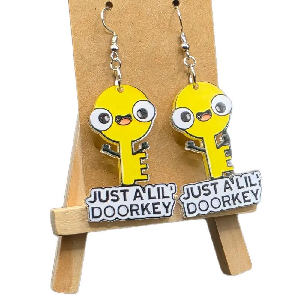 Just a Lil Doorkey Earrings, Hypoallergenic Costume Jewelry for Casual Outfits