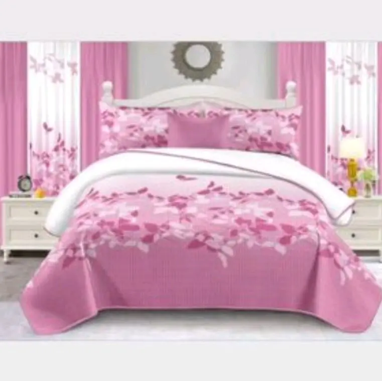 15 pieces- king size Priscilla Floral Bedding Set with Rustic Comforter and Matching Curtains for Cozy Bedroom Decor