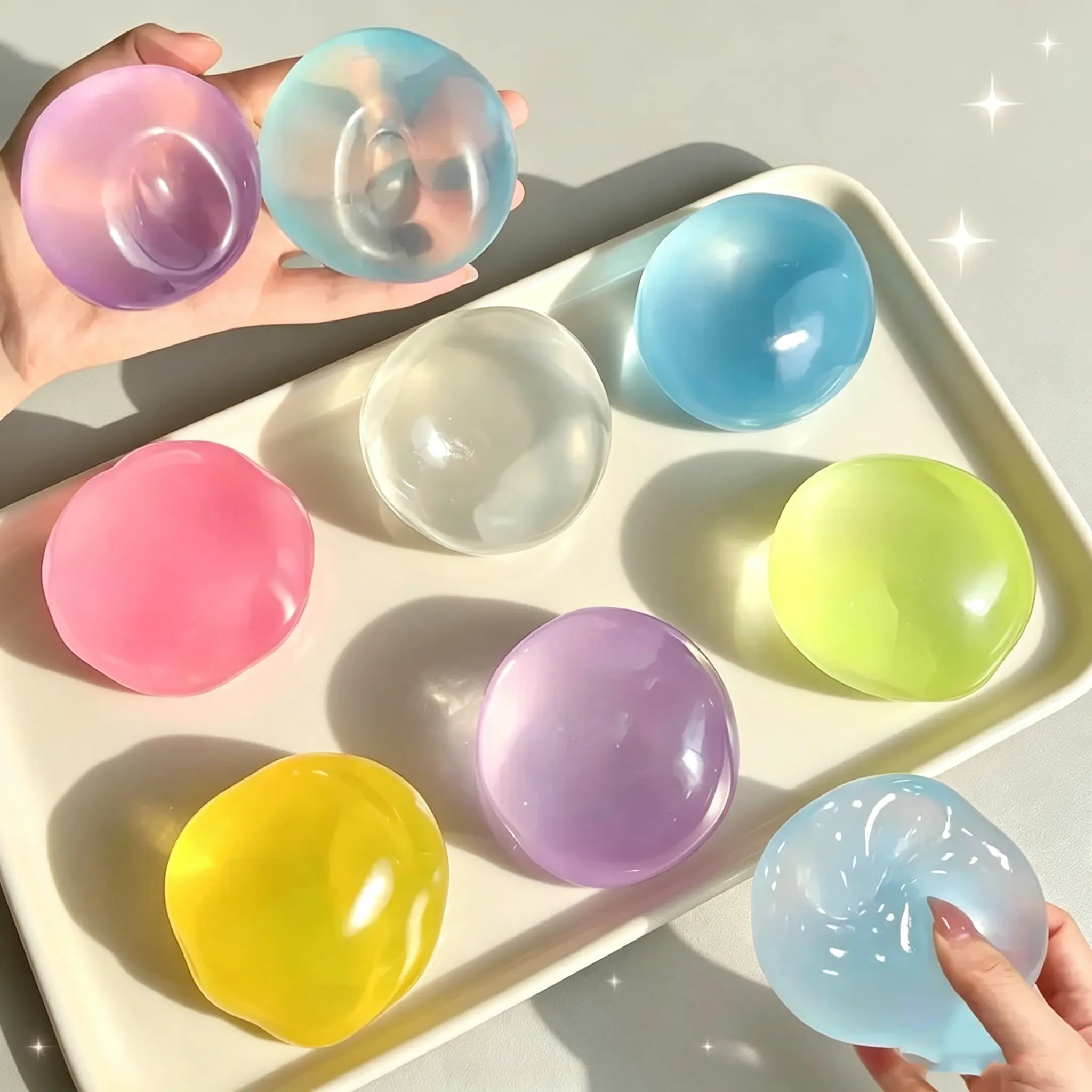 Plastic Slow Rebound Coconut Oil Hand Squeeze Balls, Anxiety Relief Toy, Stress Relief Tool, Squishy Fidgets, Easter Toy, Party Gift, Birthday Present, Stress Relief Gadgets