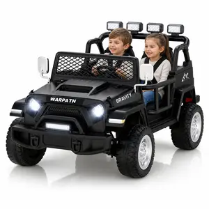 Little Haven 2-Seater 24V Off-Road Ride-On Truck for 3-8 Years, 4WD 200W BPA-Free Kids Electric Car, Backyard Off-Roading, Parent Remote Control, 3-Point Harness, EVA Tires, LED Lights, Built-In Multimedia Center, Up to 4.5Mph
