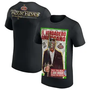 Men's Black El Grande Americano AAA Rey De Reyes Photo T-Shirt Professional Wrestler Tee For Man and Woman Unisex T-Shirt Hoodie Graphic Basic Cotton Tops Casual All Seasons