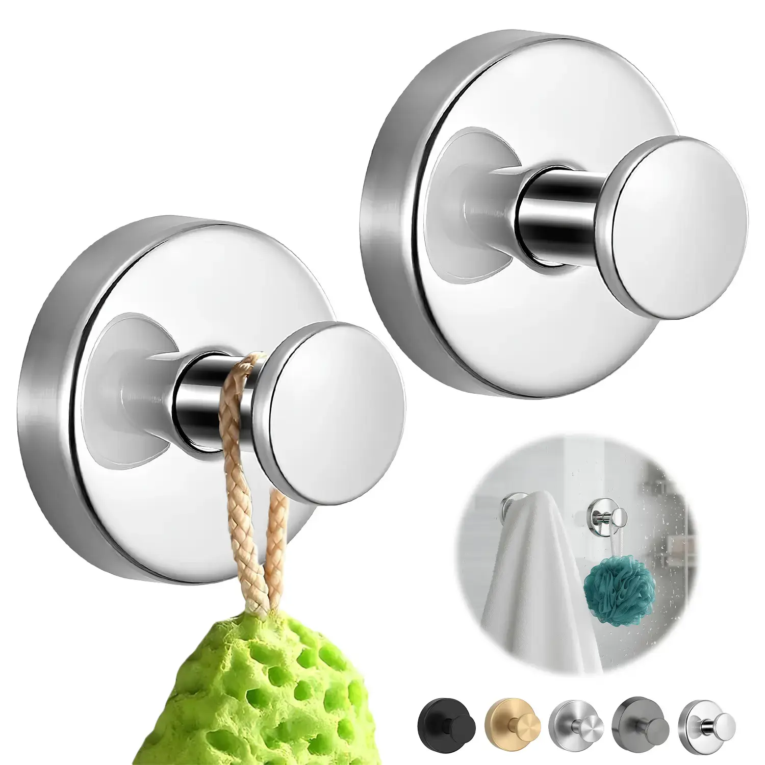 Twist Lock Suction Cup Hooks, Reusable Heavy Duty Vacuum Suction Hooks for Bathroom Shower, Kitchen Towel & Accessory Hanging