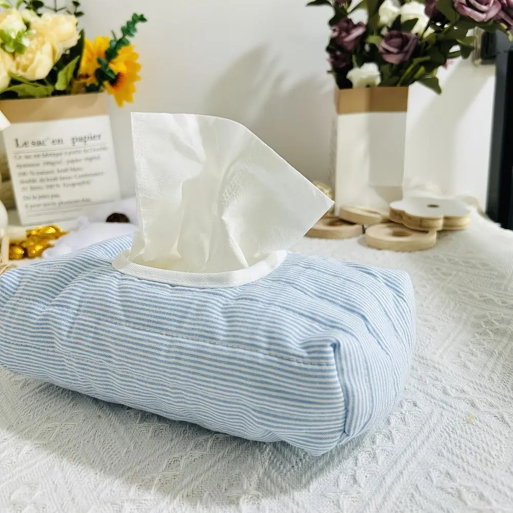 Quilted stripe wet wipes bag, portable extractable tissue bag storage Striped Travel Storage Reusable Refill Pouch