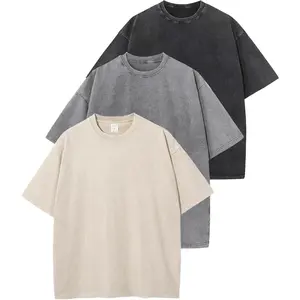 TEE FAB 3 Pack Men Oversized T Shirts Vintage Tee Loose Fit Short Sleeve Casual Streetwear 320G HEAVYWEIGHT Baggy Washed Unisex Tops