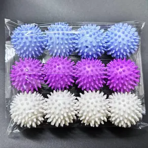 12 Reusable Magic Laundry Balls, Softener, Prevents Knots, Removes Stains, Durable PVC, Various Colors, Gentle Cleaning, Fabric Care