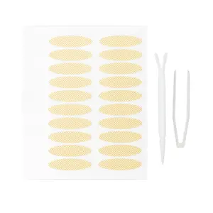VOCOSTE 480 Pcs Invisible Double Eyelid Stickers with a Fork, Tweezers, Suitable for Single Eyelid Asymmetrical Eye, Beige