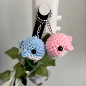 Crochet Whale Keychain