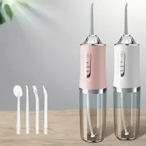Water Flosser Dental Oral Irrigator with 5 Modes, 350ML Cordless Design, 6 Nozzles, Rechargeable Battery, Portable for Travel & Home Use