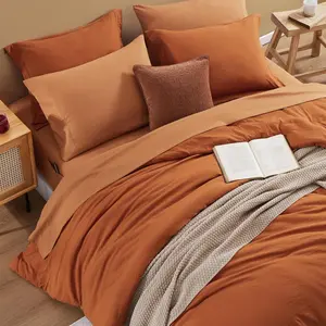 King Size Comforter- 7 Burnt Orange a Bag King with Sheet, Flat Sheet 2 Pillow Shams, and 2 Pillowcases- Warm for