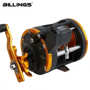 BILLINGS Trolling Fishing Reel with Digital Display, 3.8:1 Gear Ratio 33LB Max Drag, Aluminum Alloy Conventional Saltwater Fishing Reel for Offshore Big Game Fishing