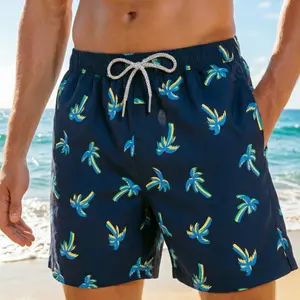 Men's Loose 3D Printed Beach Surf Swim Trunks - 2026 Euro-American Spring-Summer Trendy Sports Thong Swimwear