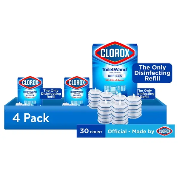(4 pack) Clorox ToiletWand Toilet Cleaning Refills, Super Value Pack, 30 Count