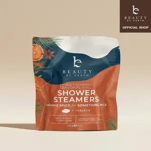 Beauty by Earth Orange Spice Shower Steamers - 7 Pack - Limited Edition Aromatherapy Bath Additive Cinnamon Citrus Seasonal Scent