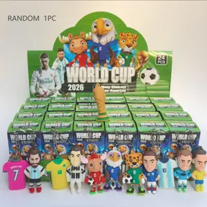 2026 World Cup Keychain Set (24 Pieces), Football Star Statues and Mascot Amulets, 6 Cm, Sports Fan Gift, Collectible Keychains