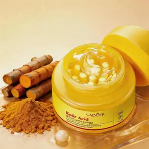SADOER Kojic Acid & Turmeric Brightening Face Cream 50g - Collagen, Hyaluronic Acid Hydrating Capsule, Skin Tone Corrector, Dark Spot Remover, Cruelty-Free Skincare Moisturizer