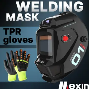 Mexin 0W-7000 +LBST-03 Welding automaticdimming helmet+labor protection cutting gloves