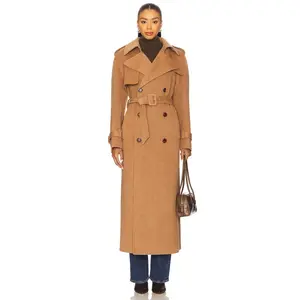 SIMKHAI Rumi Belted Long Coat in Camel