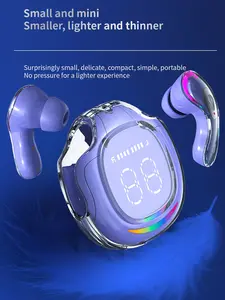 Greatwall KH-6  Purple LED Power Display Earbuds | Touch Control & Immersive Gaming Sound  Sweatproof Stereo Earphones for Sports/Running | 30H Playback & HD Mic Headset Audio headphones bluetooth