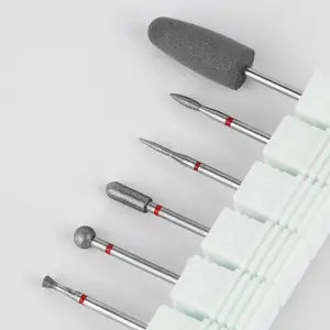 Electric Nail Drill Bit Set, 6 Counts/set Nail Polishing Head Set, Professional Nail Art Manicure Tool for Home & Salon Use