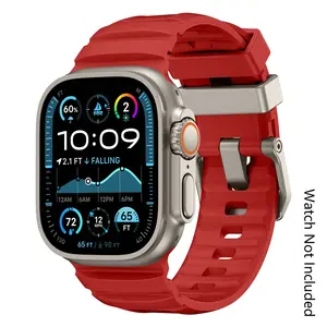 Waterproof Sport Bands Compatible for apple watch Ultra 3/2/1/SE/Series 10/9/8/7/6/5/4/3/2/1, Replacement Wristbands Smartwatch Strap for Men & Women / Only Band -49/46/45/44/42mm-Watch Not Included  - Red