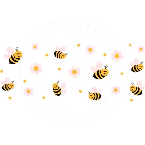 Bumble Bee UV DTF cup Wrap
