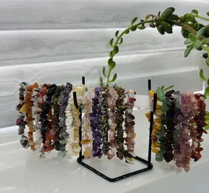 Mila(8228)gc.Mix material chips bracelets 35pc in one box