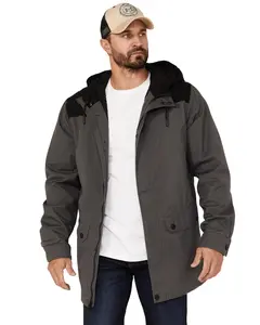 Brothers And Sons Men's Cruiser Waxed Canvas Hooded Jacket - Basfa22o07-Char