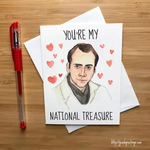 Nicolas Cage Valentine Card, Funny, Love Greeting Card, Romantic Card, Funny Love Card, Funny Pun Card, Anniversary Card, Greeting Card