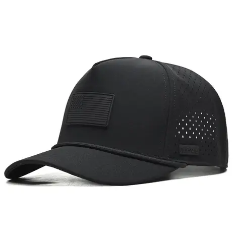 Curves & Clubs Men's Patriotic USA Flag Blackout Golf Baseball Cap - Men's Hats, Hats for Adults, Classic Rope Accent, Lightweight, Adjustable Breathable Mesh Back, Cooling Sleek Design, Easy to Wear & Store, One-Size-Fits-Most, Ideal for Tournaments