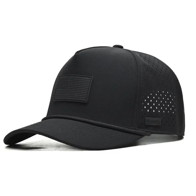 Curves & Clubs Men's Patriotic USA Flag Blackout Golf Baseball Cap - Men's Hats, Hats for Adults, Classic Rope Accent, Lightweight, Adjustable Breathable Mesh Back, Cooling Sleek Design, Easy to Wear & Store, One-Size-Fits-Most, Ideal for Tournaments