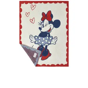 Barefoot Dreams Cozychic Disney Minnie Love Stroller Blanket in Cream Multi