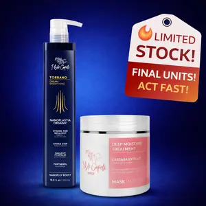 I Belli Capelli Torrano Nanoplasty Heat Seal & Cassava Mask 2x500ml Nourishing Hair Repair Set for Frizz Control Intense Shine Hydrate Intensive Haircare Kit Organic