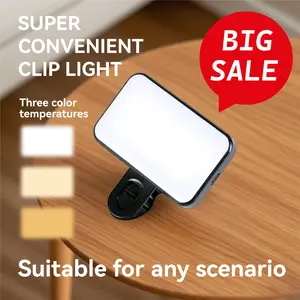 Clip-On Selfie LED Light for Smartphones, Laptops & Tablets Perfect for Video Conferencing, Zoom Calls, Photography & Makeup-Portable Black Phone Light Cellphone ring light
