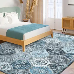 Garvee Washable Area Rugs and Runners in Various Sizes Featuring Vintage Moroccan, Boho, and Oriental Designs with Non-Slip, Low Pile, Stain Resistant, Distressed Patterns for Living Room, Bedroom, Dining, Hallway, and Office Decor