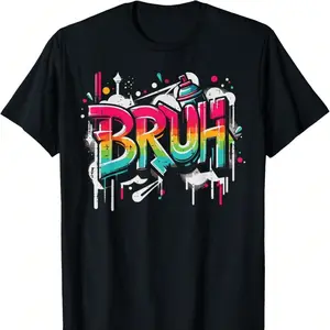 Bruh Graffiti Funny Saying Street Art Meme Mens T-Shirt