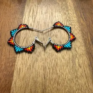 Small Handmade Beaded Earrings with Vibrant Colors and Unique Design for Stylish Accessories