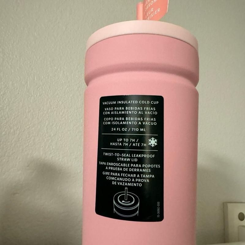Starbucks 2025 PINK CHERRY BLOSSOM Soft Touch Leak Proof Twist Seal Tumbler Coffee Drinkware Bottle Cup