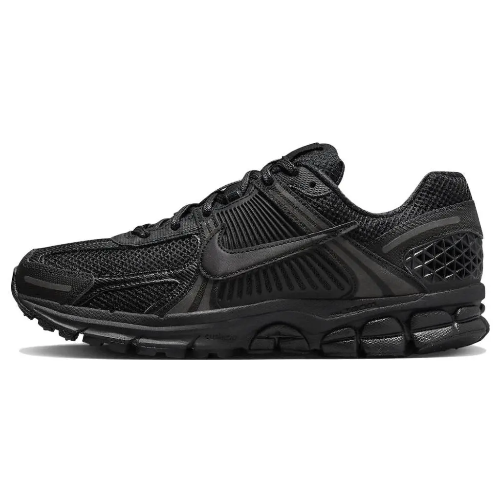 Nike Air Zoom Vomero 5 'Triple Black' Men's Unisex Cushioned Road Running Shoes for All Seasons, Laces Closure, Comfortable for Daily Miles, Blacked-Out Style
