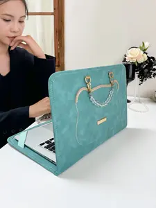 Cute Turquoise Commuter Laptop Bag, High-End Feel Notebook Protector Case, Stylish Handheld Computer Cover, Perfect for Daily Use, Laptop Work Bags, Laptop Travel Bag