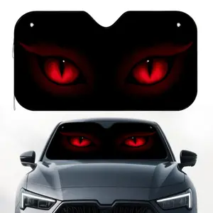 1pc, Scarlet Gaze Illumination Patterned Car Windshield Sun Shade, Compact and Practical, Keeps Vehicle Interior Cool and Comfortable, Perfect for Short Drives and Weekend Getaways, UV Protective Sunshade, Car Window Shades