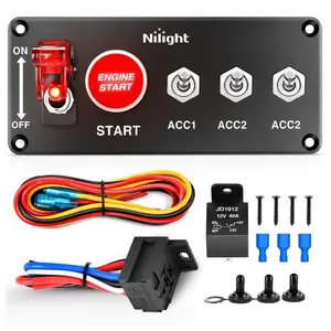 Nilight 5 in 1 Racing Car Ignition Rocker Switch Panel