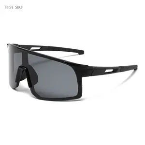 FHSY SHOP Women's Unisex Black Full Frame Shield Sunglasses - UV400 UV Protection Lens, Comfortable Non-Slip Temples, LED Stickers, Aesthetic Dark Lenses for Daily Wear