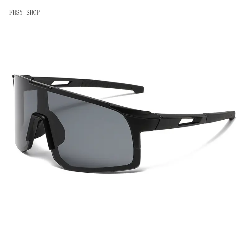 FHSY SHOP Women's Unisex Black Full Frame Shield Sunglasses - UV400 UV Protection Lens, Comfortable Non-Slip Temples, LED Stickers, Aesthetic Dark Lenses for Daily Wear
