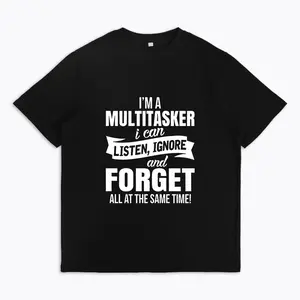 Men's Trendy Soft Cotton Humor Graphic Loose T-shirt Streetwear Casual Daily Wear Multitasker Comfy Mens Tee Top For Everyday Outfits