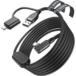Link  with  16FT Compatible with  Quest 3/3S/2/Pico 4 Accessories, Nylon Braided  with USB 3.0 A to C Adapter for Ste/PCVR,  Max 5Gbps, Play While Charger
