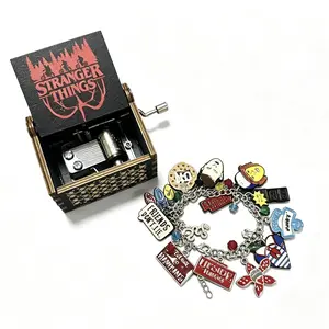 Stranger Things Kids Music Box Hand-cranked Clockwork Automatic Birthday Gift with Iconic Design Nostalgic Functionality Decor Bracelet Cute