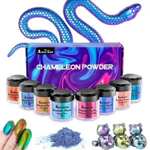 8 Piece Chameleon Pearl Pigment Set, Mirror Effect Color Changing, DIY Crystal Resin Mold Making, Jewelry Making, Car Paint Coloring