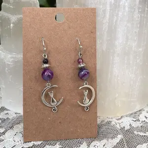 Kitty moon Amethyst Earrings