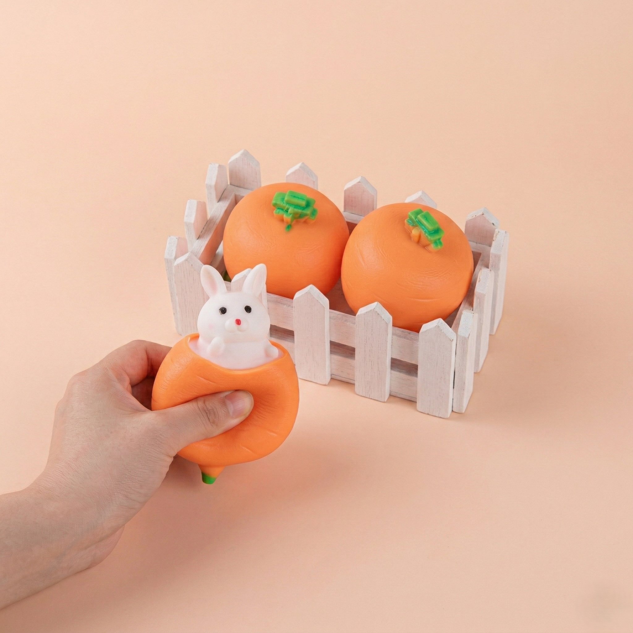 Cute Radish Rabbit Squeeze Toy, Creative Animal Rabbit Design Stress Relief Toy, Soft Squishy Fidget Toy for Anxiety Relief and Relaxation Funny Prank, Gifts for Kids and Adults